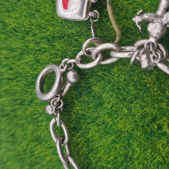 Silver Tone Charm Bracelet with Texas and Angel Charms B3025 - Picture 5 of 6